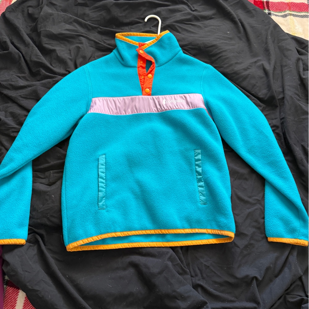 Cotopaxi Vibrant Teal and Orange Fleece Jacket